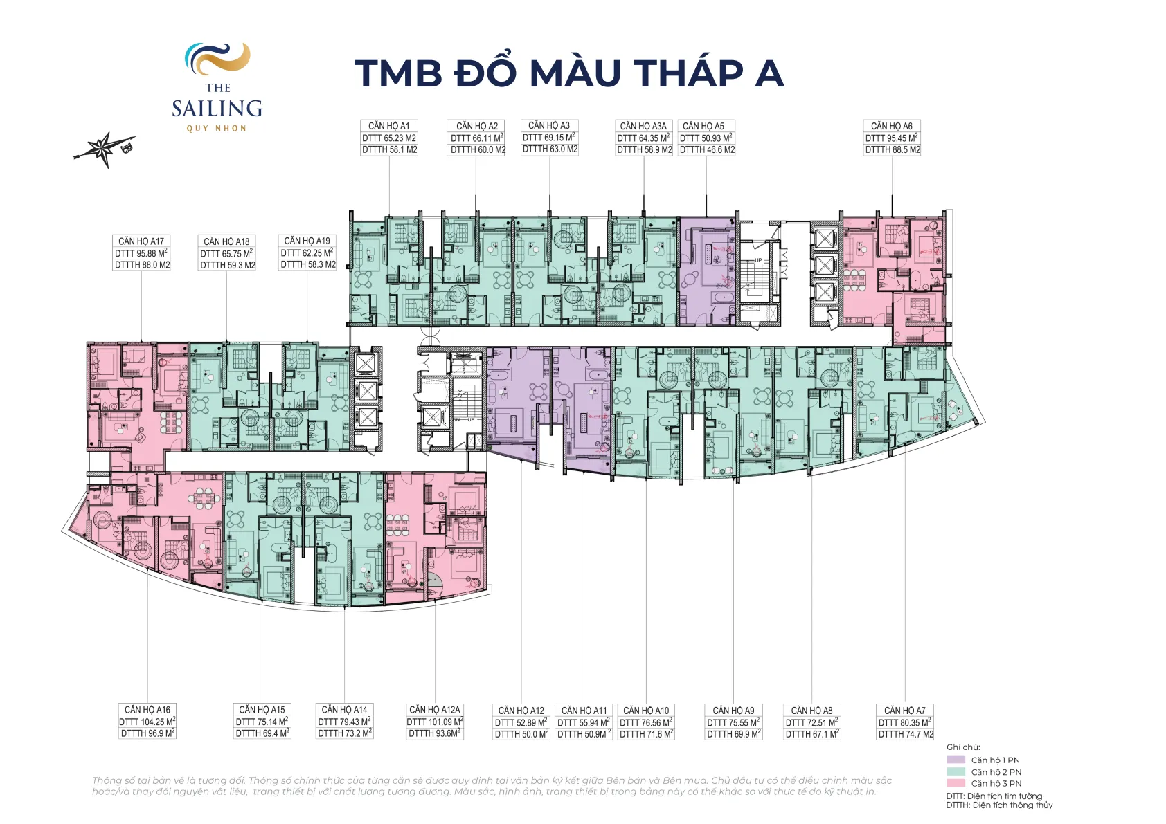 Mặt bằng tháp A The Sailing Quynh Nhơn