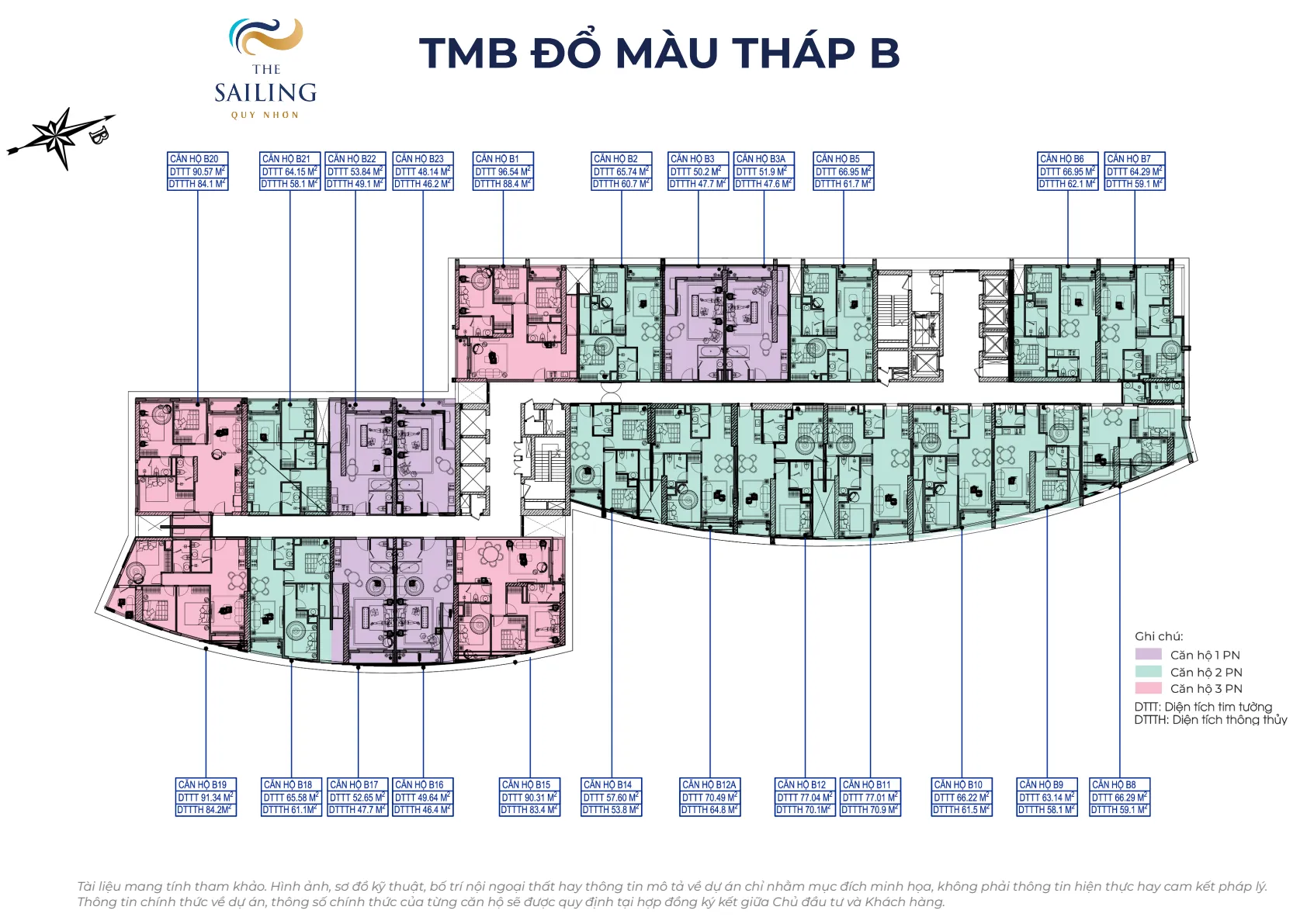 Mặt bằng tháp B The Sailing Quy Nhơn